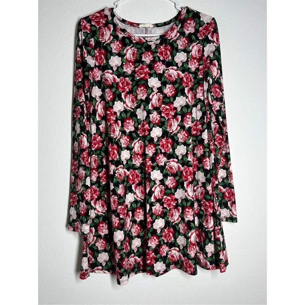 Pinc Floral Print Mini Dress Tunic Top Size M Extremely soft